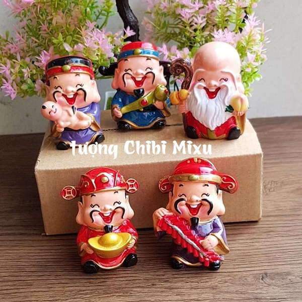 (Hàng cao cấp) Tượng Ngũ Phúc Lâm Môn 6cm